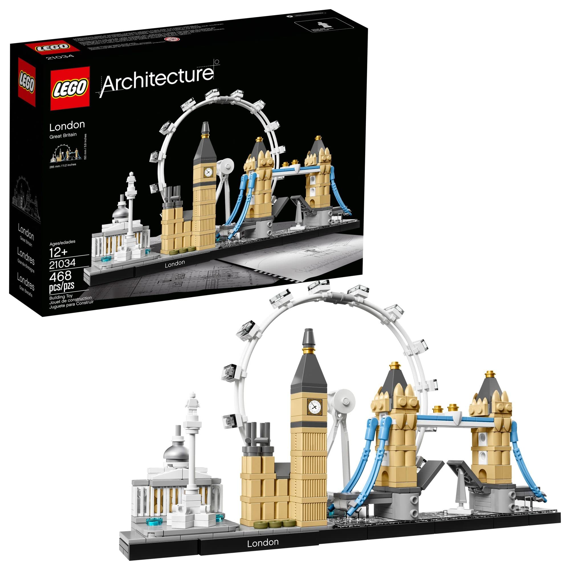 LEGO Architecture London Skyline 21034 Collectible Model Building Kit with London Eye, Big Ben, and Tower Bridge, Office Home Décor, Skyline Collection 🍁 All In One Marketplace Canada
