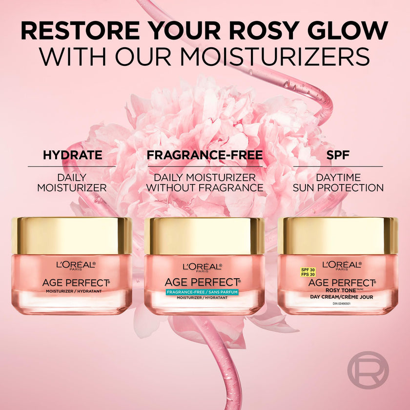 L’Oréal Paris Age Perfect Rosy Tone SPF 30 Moisturizer, with Imperial Peony Extract, For Mature Skin, Skincare, 50 ml 🍁 All In One Marketplace Canada