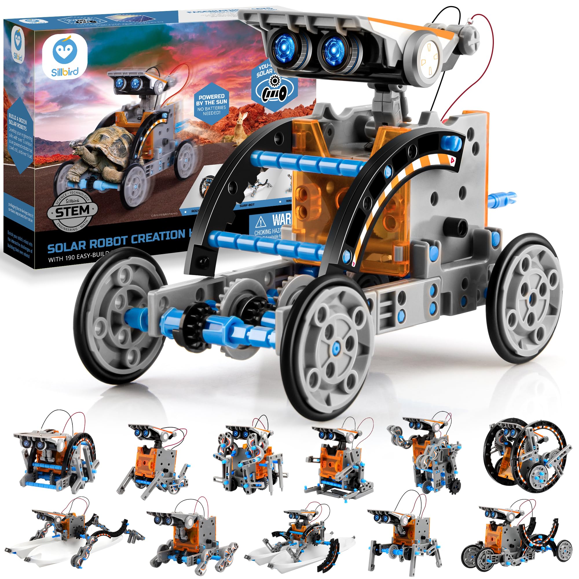 Sillbird 12-in-1 Solar Robot Building Kit STEM Gift for Boys Aged 8-13, DIY Science Educational Robotic Toys for Kids Teens Birthday, Powered by The Sun with 190 Pieces 🍁 All In One Marketplace Canada