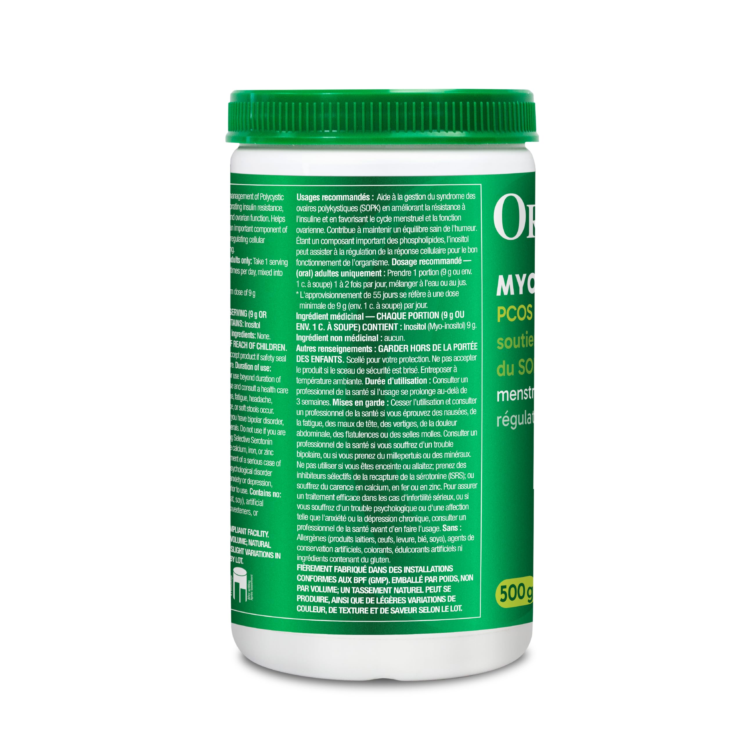 Organika Canadian-Made Inositol (Myo-Inositol)- Cellular Response, Mood Balance, Insulin Support- 500g 🍁 All In One Marketplace Canada