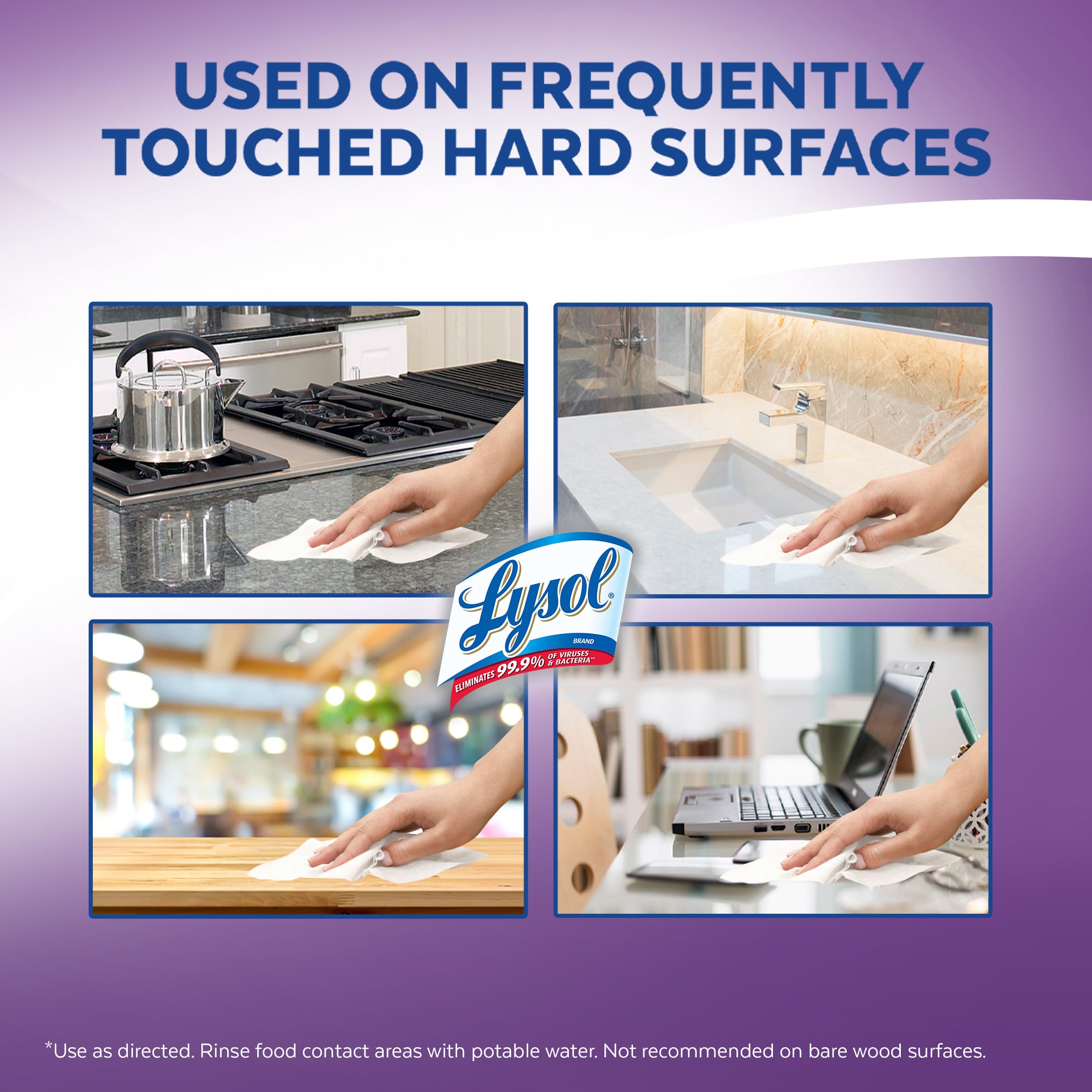 Lysol Disinfecting Wipes, Thick Cleaning Wipes with Micro Pocket Pattern for Home & Electronics, Eliminates Germs on 100+ Surfaces, Removes Allergens, Lavender Scent, 6 x 75 Count (450 Total Wipes) 🍁 All In One Marketplace Canada