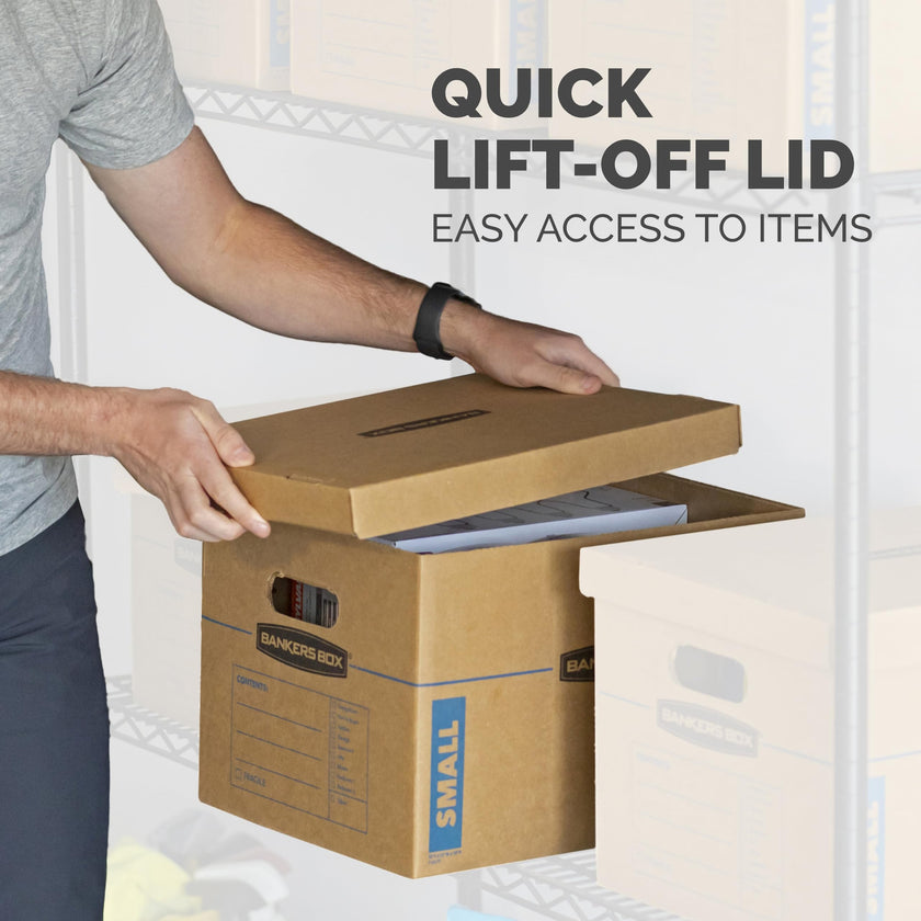 Bankers Box SmoothMove Classic Moving Boxes, Tape-Free Assembly, Easy Carry Handles, Medium, 18 x 15 x 14 Inches, 8 Pack (7717210) 🍁 All In One Marketplace Canada