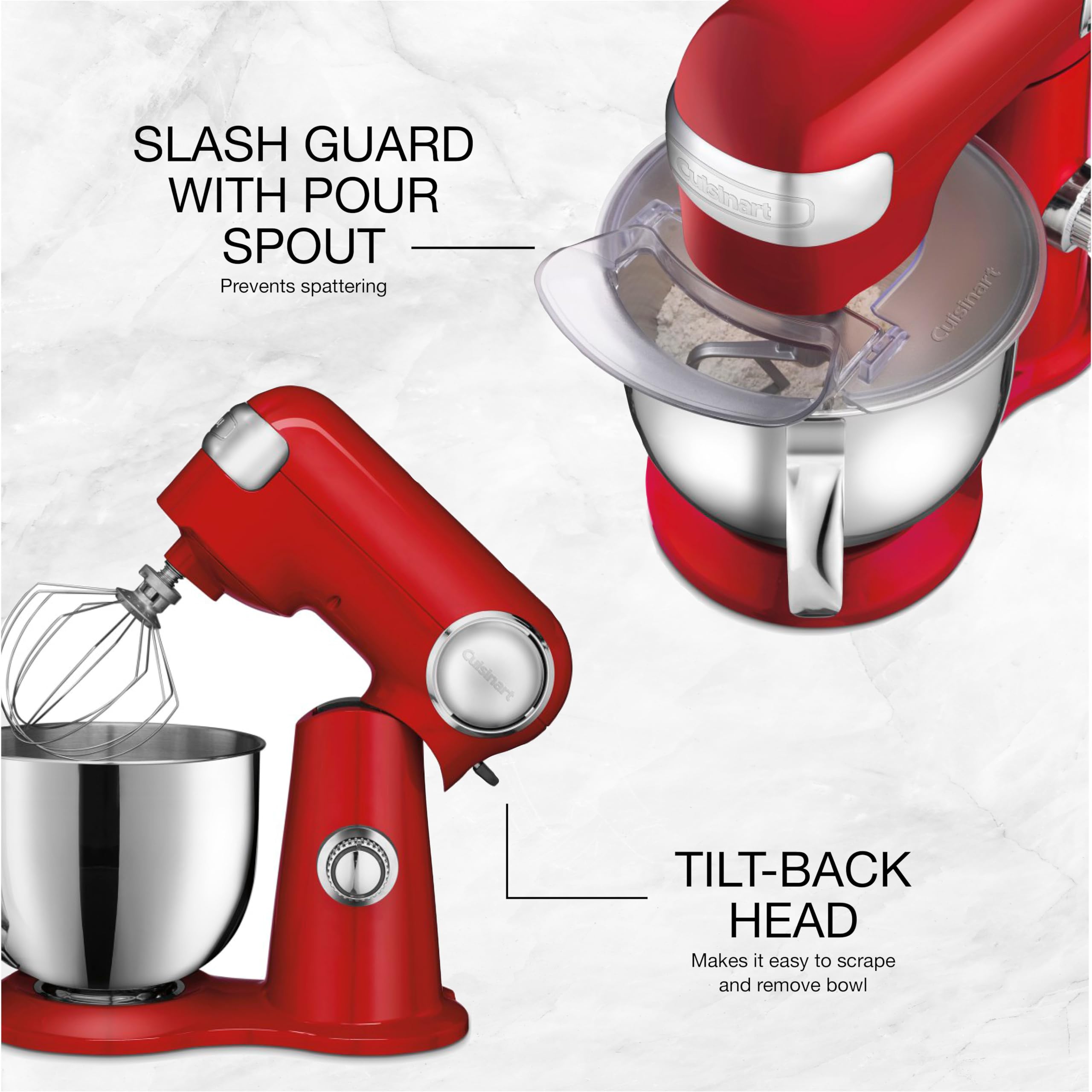 Cuisinart Precision Master 5.5-Quart Tilt-Head Stand Mixer, 12 Speed, 500W, Includes Bowl, Dough Hook, Chef's Whisk and Flat Mixing Paddle, Red (SM-50RC) 🍁 All In One Marketplace Canada