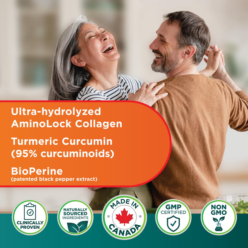 Genacol Anti-Inflammatory (60-Day Supply) – Turmeric Curcumin Supplement with Black Pepper (BioPerine) and Collagen Peptides, Relieves Inflammation, Osteoarthritis Pain Relief, 180 Capsules 🍁 All In One Marketplace Canada