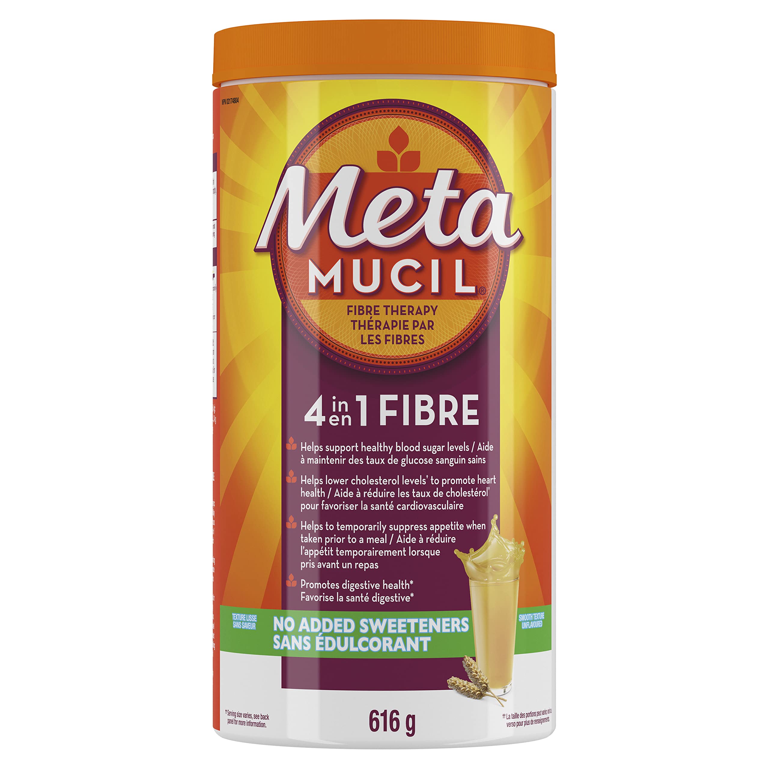 Metamucil, Daily Psyllium Husk Powder Supplement, Sugar-Free, 4-in-1 Fibre for Digestive Health, Unflavoured Smooth Flavored Drink, 114 Servings 🍁 All In One Marketplace Canada