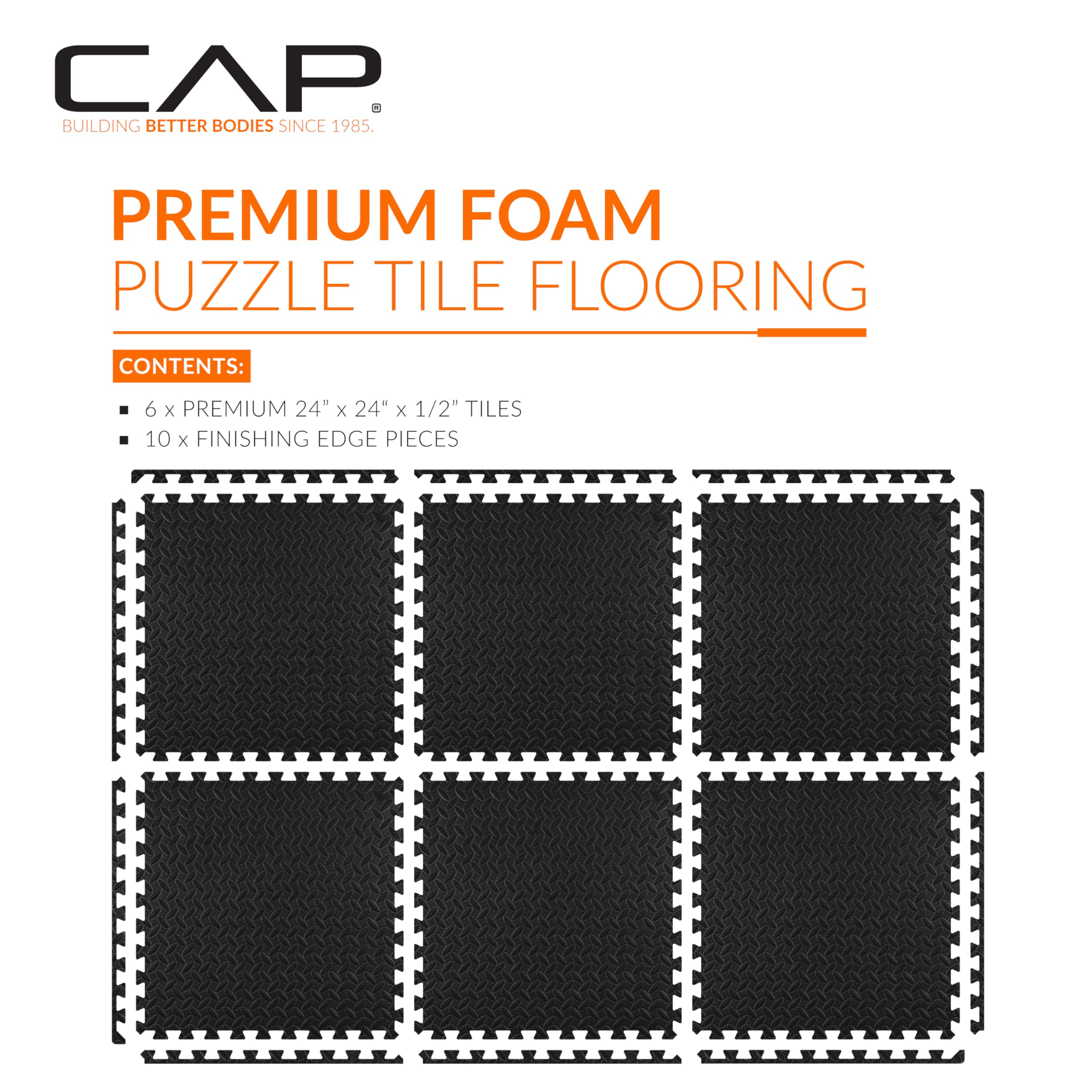 CAP Barbell 1/2-Inch Interlocking EVA Foam Exercise Puzzle Mats - 1 Pack | 24