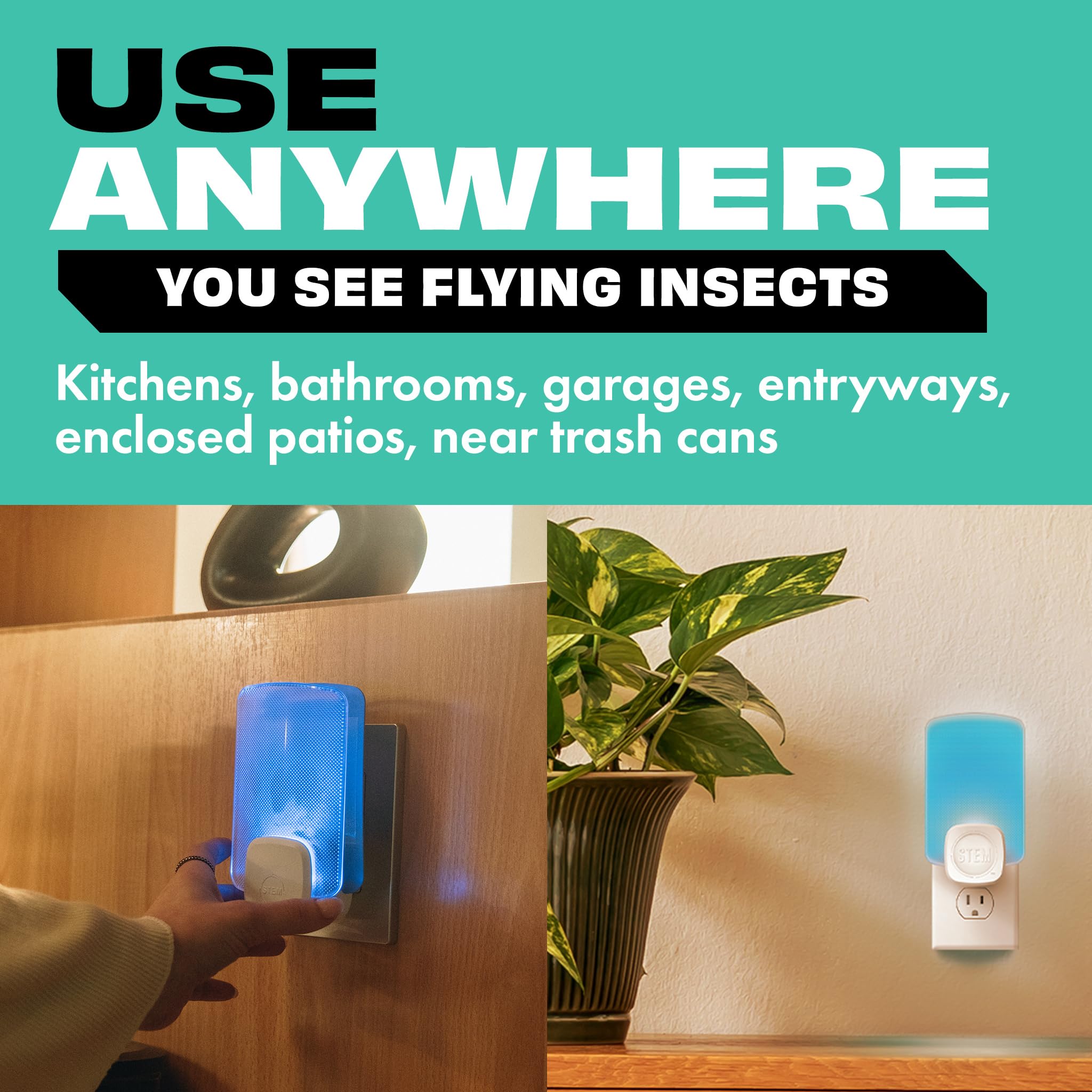 STEM Flying Insect Light Trap Kit, Fruit Fly Trap for Indoor Use, Effective Insect Control for Home, Drain Fly & Fungus Gnat Control, Insecticide-Free Plug-in Device, 1 Device + 2 Cartridges 🍁 All In One Marketplace Canada