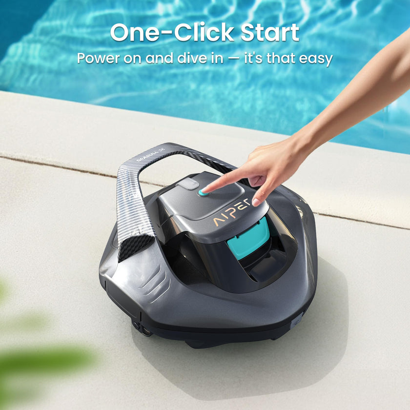 AIPER Seagull SE Cordless Robotic Pool Cleaner, Pool Vacuum Lasts 90 Mins, LED Indicator, Self-Parking, for Flat Above-Ground Pools up to 33 Feet - Gray 🍁 All In One Marketplace Canada