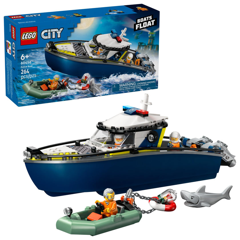 LEGO City Police Boat Chase Building Toy for Kids - Pretend Play Set for Boys & Girls, Ages 6+ - Building Blocks W/ 2 Floating Boat Toys for Playtime & Bath Time - Gift Idea for Birthdays- 60456 🍁 All In One Marketplace Canada