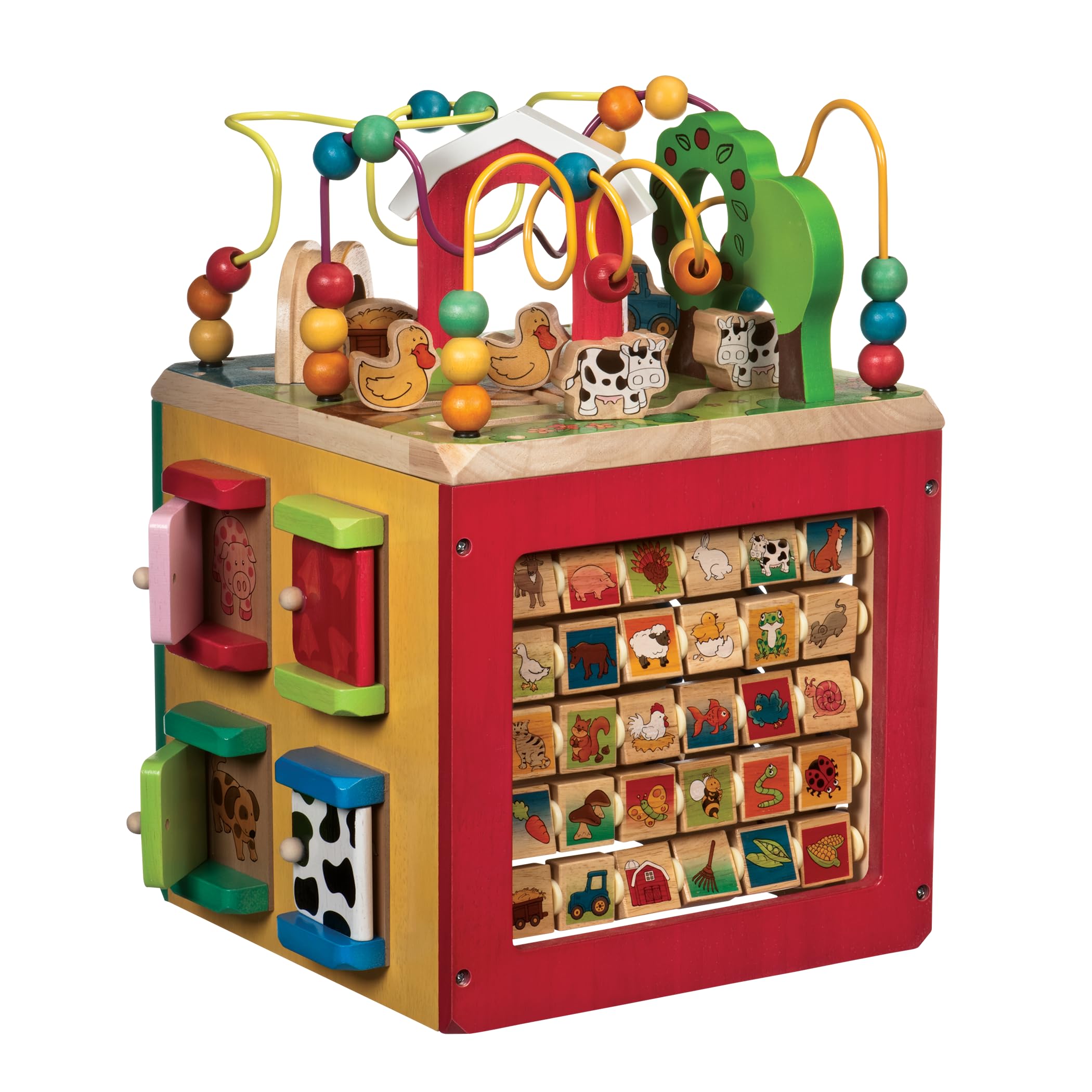 Battat Wooden Activity Cube - 5-Sided Play Center with Bead Maze, Doors 🍁 All In One Marketplace Canada
