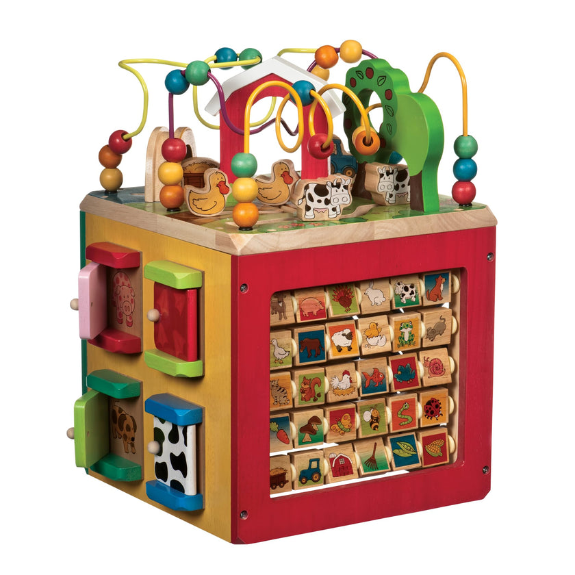 Battat Wooden Activity Cube - 5-Sided Play Center with Bead Maze, Doors 🍁 All In One Marketplace Canada