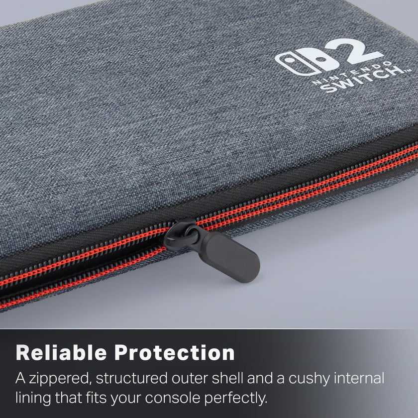PowerA Slim Case for Nintendo Switch 2 - Dark Heather Grey, Officially Licensed, Protective Case, Holds 10 Game Cards, Padded Screen Protector, Built-in Play Stand 🍁 All In One Marketplace Canada