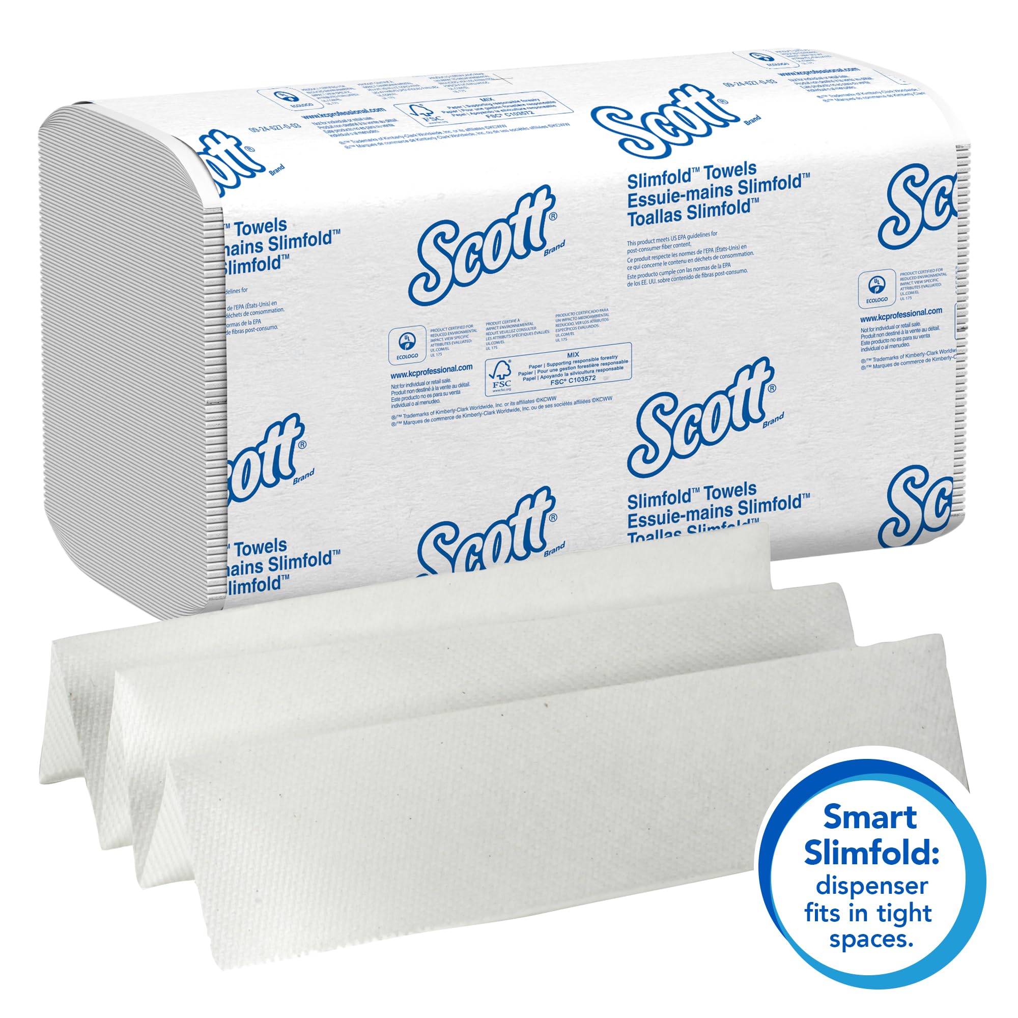 Scott Professional Pro Slimfold Folded Paper Towels, Bulk (04442), Absorbency Pockets, White, for Compatible Kimberly-Clark Professional Dispensers (24 Packs of 90 Sheets, 2,160 Sheet Total) 🍁 All In One Marketplace Canada