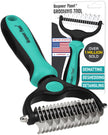 Maxpower Planet Pet Grooming Brush - Double Sided Shedding, Dematting - Undercoat Rake Dogs - Dog Grooming Brush - Deshedding Brush for Dogs - Dog Brush, Cat Brush, Reduce Shedding by 95%, Turquoise 🍁 All In One Marketplace Canada