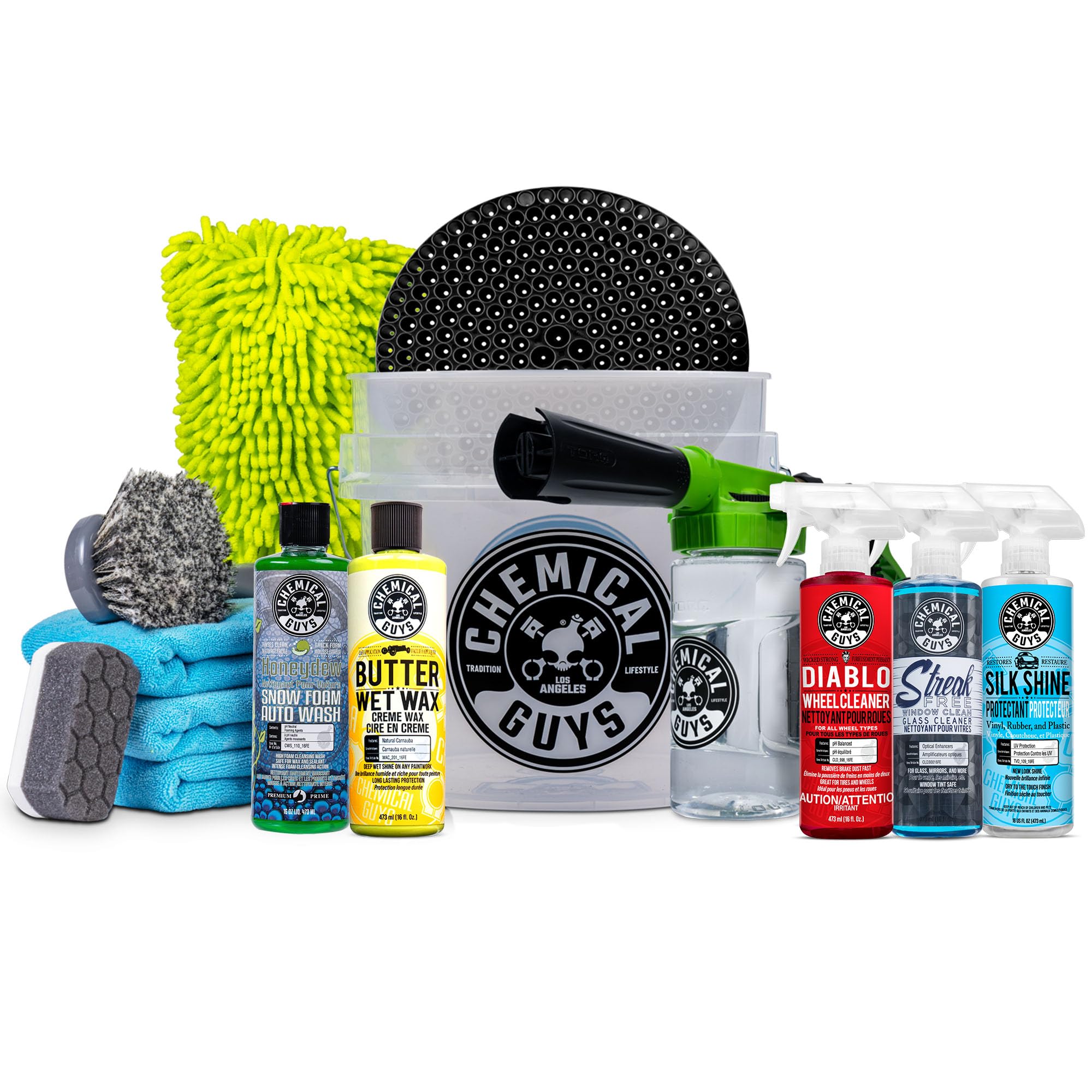 Chemical Guys 14-Piece Arsenal Builder Car Wash Kit with Foam Gun, Bucket and (5) 473 ml Car Care Cleaning Chemicals (Works w/Garden Hose) 🍁 All In One Marketplace Canada