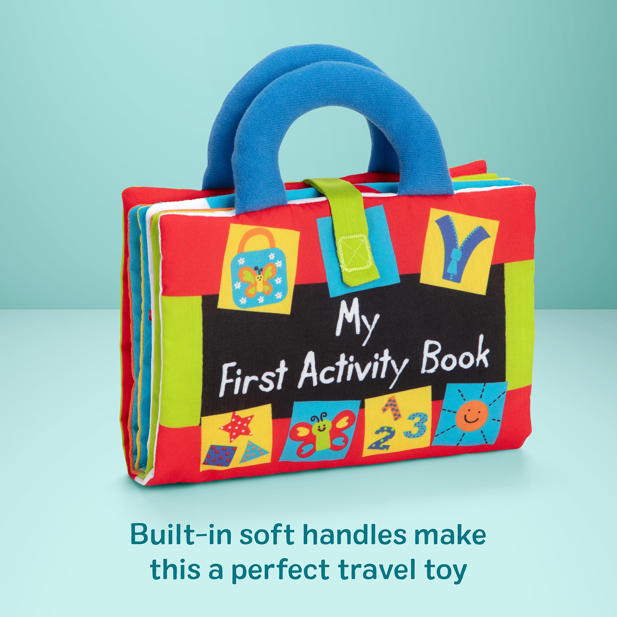 Melissa & Doug K’s Kids My First Activity Book, Soft Cloth Baby Book with Infant Toys—Puppets, Crinkles, Buttons, Buckles & Clock, Machine Washable Montessori Baby Toys for Kids 0–24 Months 🍁 All In One Marketplace Canada