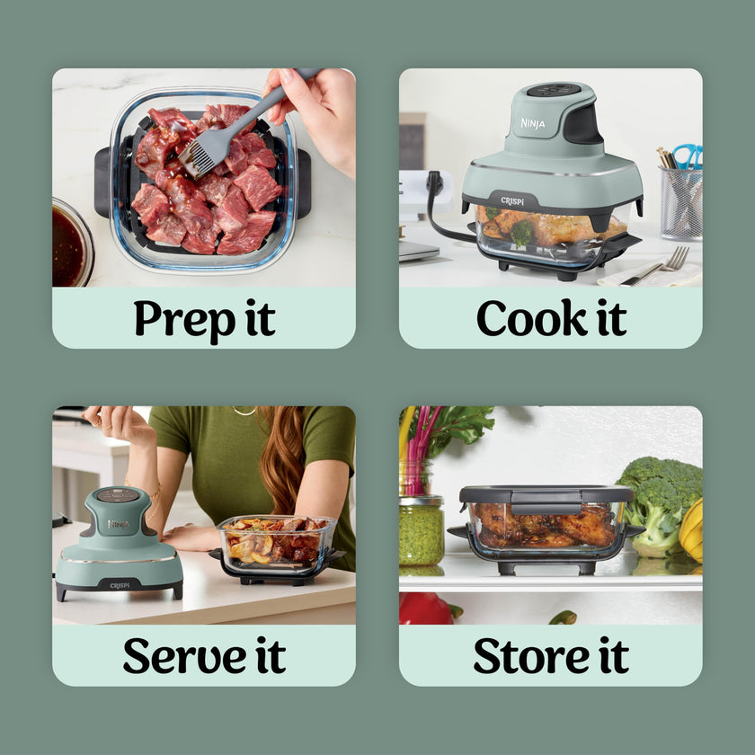 Ninja Crispi Portable Glass Air Fryer Cooking System – 4-Qt & 6-Cup CleanCrisp Containers, Nontoxic, Leak-Proof, Dishwasher Safe – Air Fry, Bake, Max Crisp, Recrisp FN101CGN (Canadian Version) 🍁 All In One Marketplace Canada