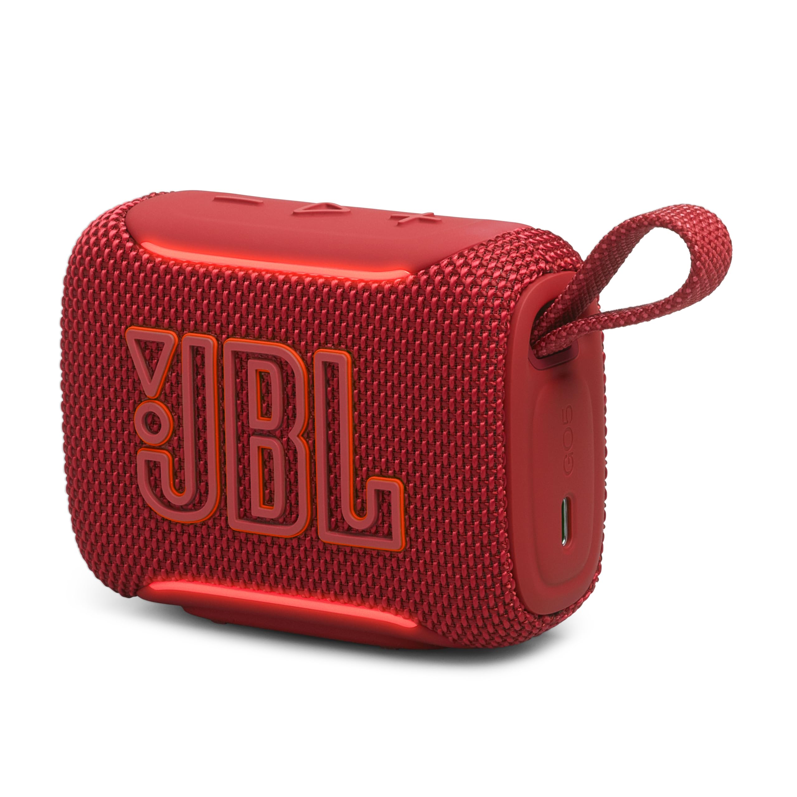 JBL Go 5 - Ultra-Portable Waterproof & Drop-Proof Speaker with JBL Legendary Sound & Ambient Edge Lighting, AirTouch Instant Stereo Pairing or Link Multiple Compatible Speakers via Auracast™ (Red) 🍁 All In One Marketplace Canada