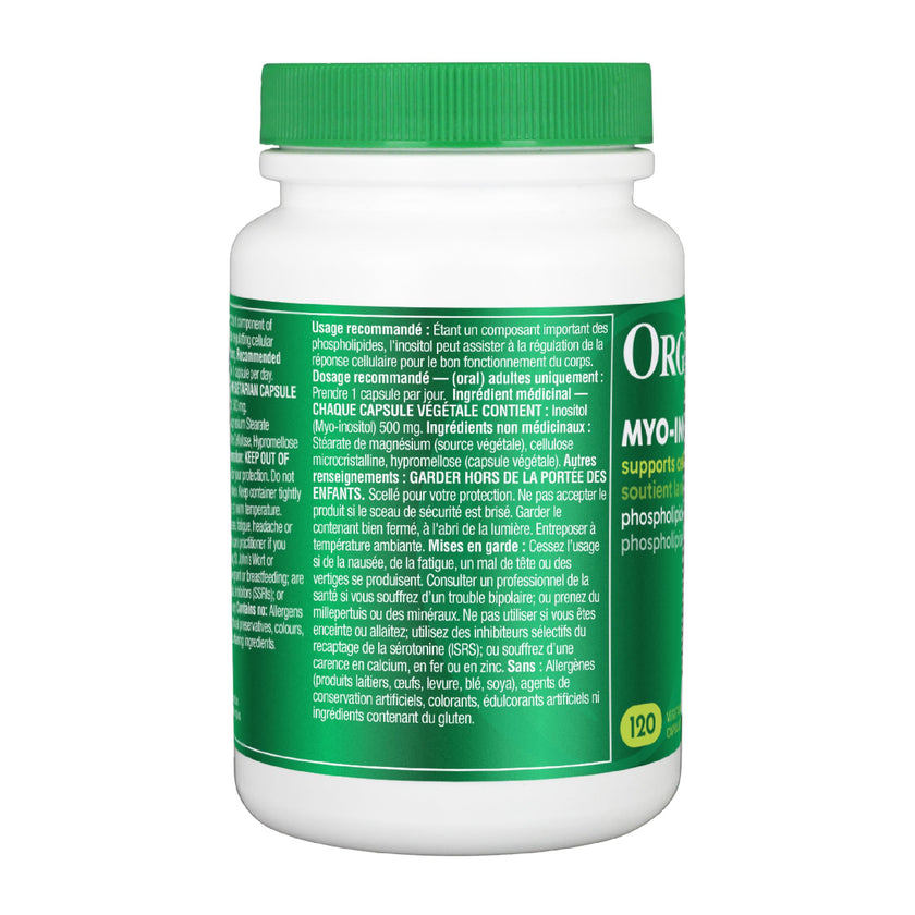 Organika Canadian-Made Inositol (Myo-Inositol)- Cellular Response, Mood Balance, Insulin Support, PCOS Management, Menstrual Cycle Regulation - 120vcaps 🍁 All In One Marketplace Canada