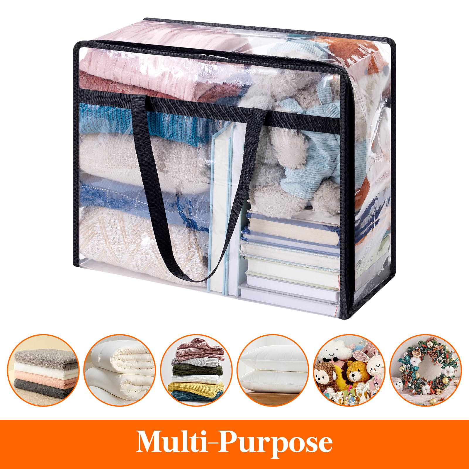 Lifewit 4 Pack Clear Clothes Storage Bags, 40L Plastic Blanket Storage Bags, Vinyl Foldable Moving Bags with Zipper, Closet Organizers and Storage Containers for Bedding, Duvet, Comforter 🍁 All In One Marketplace Canada