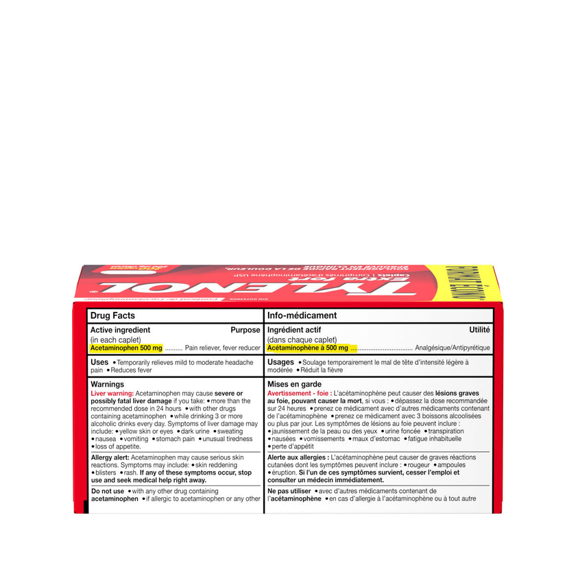 Tylenol Extra Strength, VALUE PACK For Pain Relief, Headache Relief, and Reducing Fever, 500 mg Acetaminophen 200 Caplets 🍁 All In One Marketplace Canada