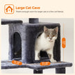 Feandrea Cat Tree Tower, 143 cm, 2 Perches, Hammock, Smoky Gray 🍁 All In One Marketplace Canada