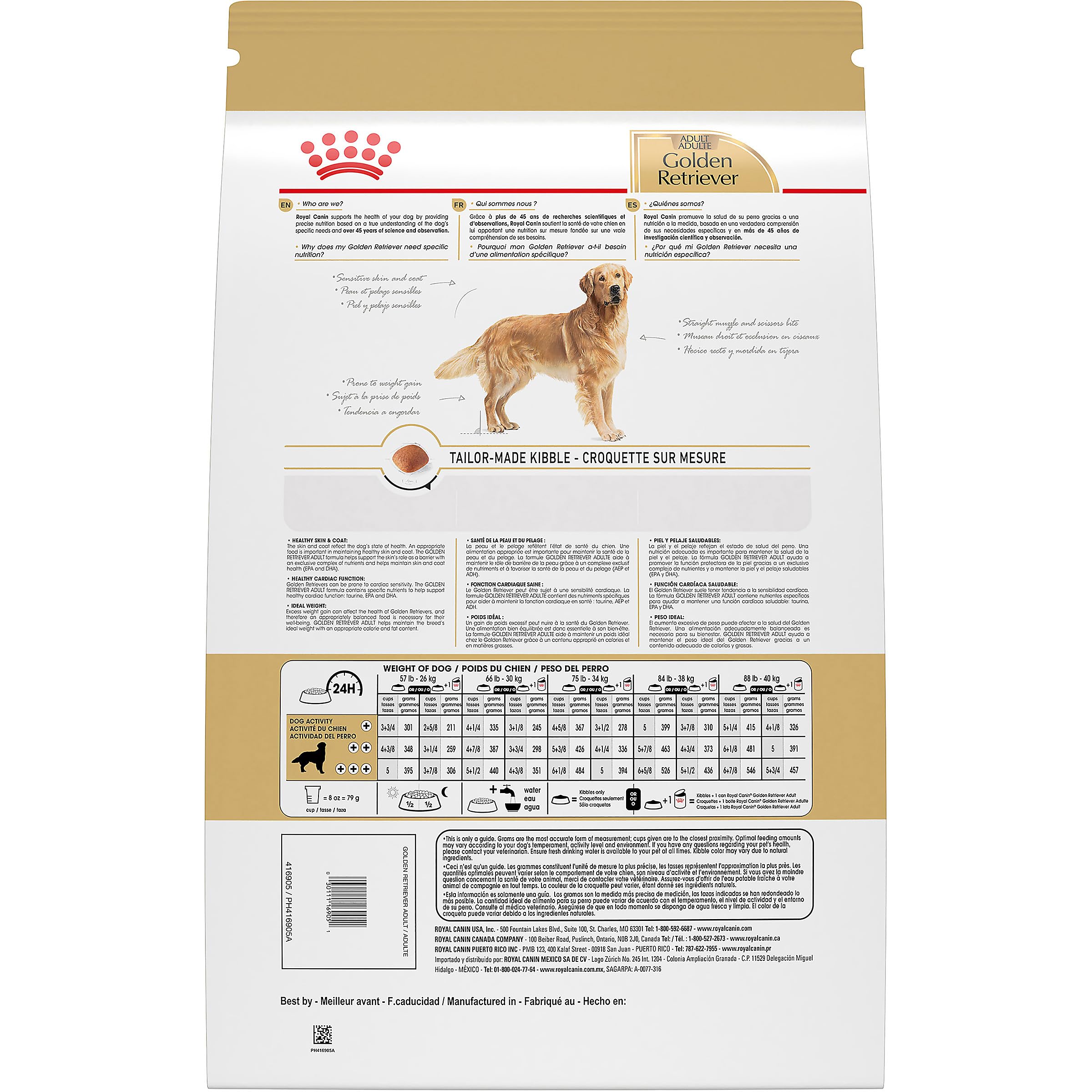 Royal Canin Golden Retriever Adult Dry Dog Food, 30 lb bag 🍁 All In One Marketplace Canada