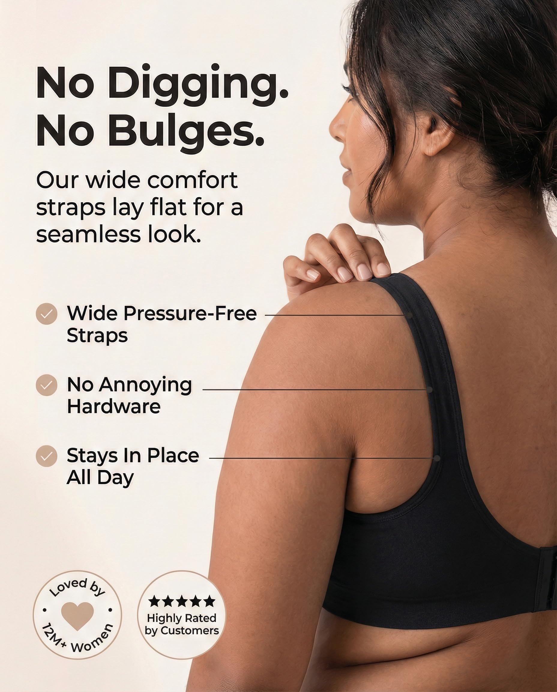 SHAPERMINT Wireless Bras for Women - Full Support Seamless Bralette, Compression Sports Bra, Plus Size Minimizer Bras, Padded Wirefree Bra for Women Black 🍁 All In One Marketplace Canada