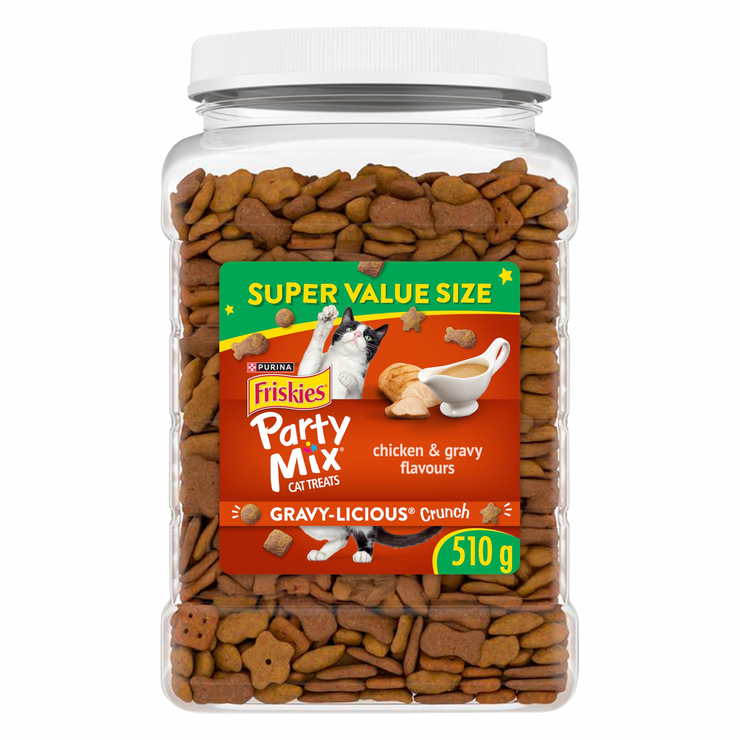 Friskies Party Mix Cat Treats, Gravy-Licious Crunch Chicken 510g (3 Pack) 🍁 All In One Marketplace Canada