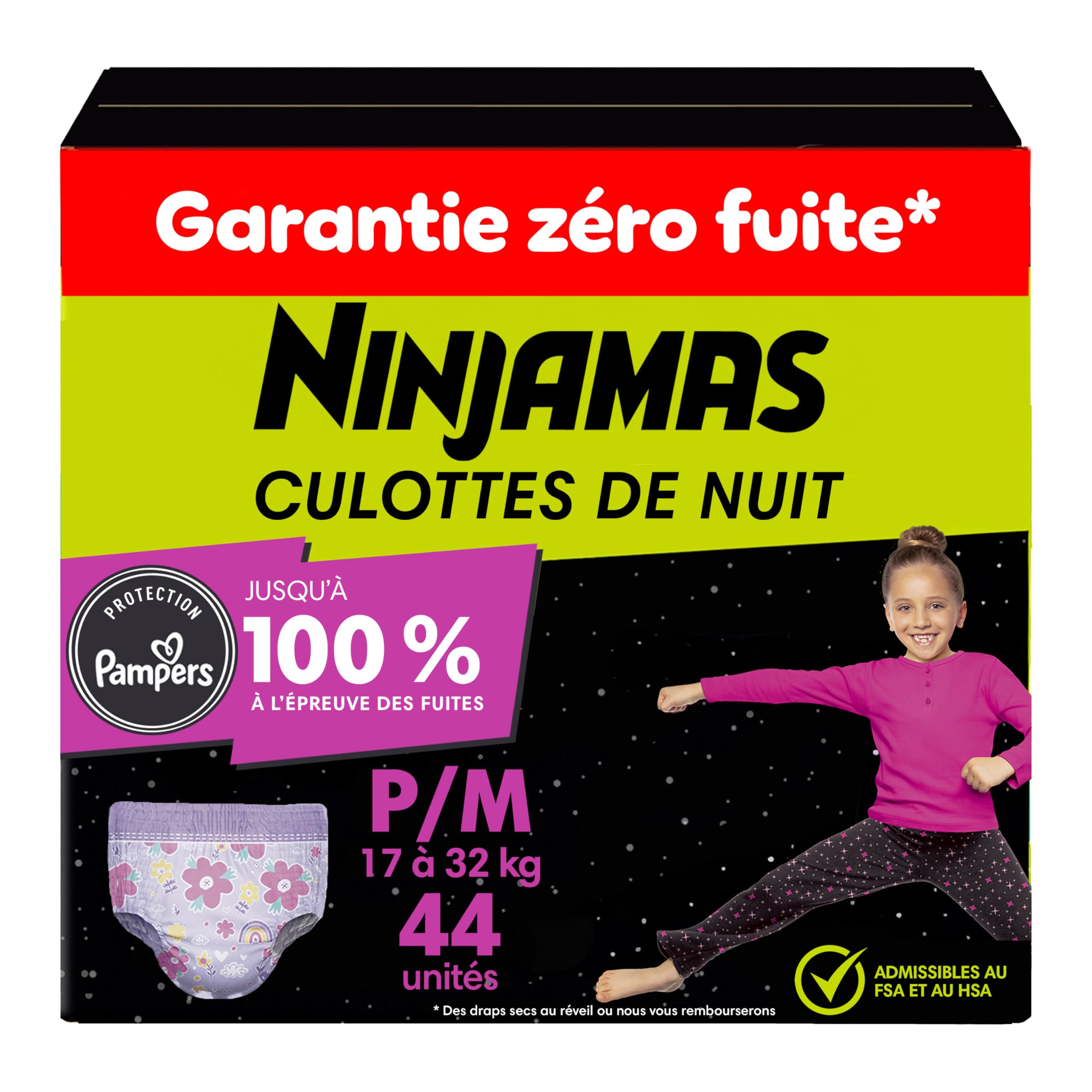 Pampers Ninjamas Nighttime Bedwetting Underwear Girls Size S/M (38-65 lbs) 44 Count (Packaging & Prints May Vary) 🍁 All In One Marketplace Canada