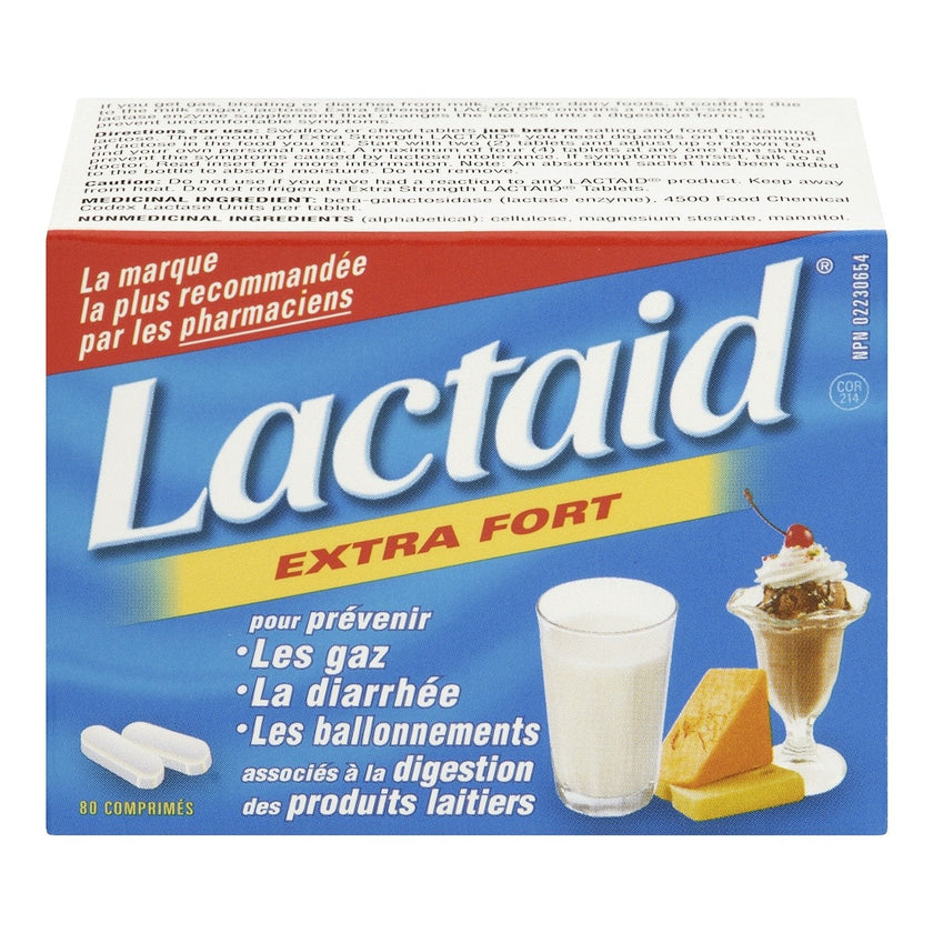 Lactaid Fast Act Caplets for Lactose Intolerance - Relief Pills Against Gas, Bloating, and Diarrhea - Lactase Enzyme Supplements - Single-Serve Individual Travel Packs - 80 Count 🍁 All In One Marketplace Canada