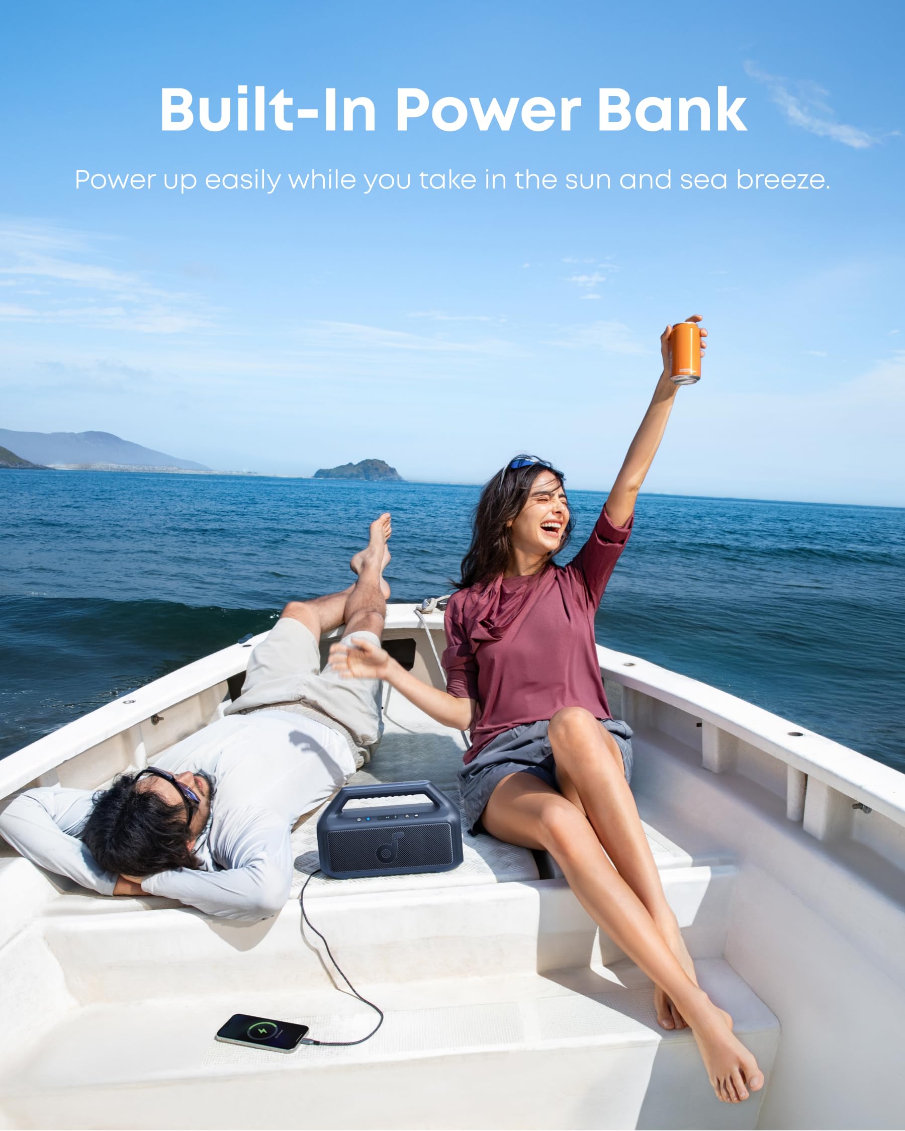 soundcore Boom 2 Outdoor Speaker, 80W, Subwoofer, BassUp 2.0, 24H Playtime, IPX7 Waterproof, Floatable, RGB Lights, USB-C, Custom EQ, Bluetooth 6.0, Portable, Camping, Beach, and Backyard-Blue 🍁 All In One Marketplace Canada