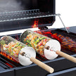 ivtivfu Rolling Grill Basket, Removable Wooden Handle, 304 Stainless Steel, Nesting Grilling Tools, Smoker BBQ Accessories for Vegetable, Outdoor Cooking Camping, Birthday Gifts for Men Dad Husband 🍁 All In One Marketplace Canada