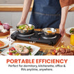 Elite Gourmet EDB-302BF# Countertop Double Cast Iron Burner, 1500 Watts Electric Hot Plate, Temperature Controls, Power Indicator Lights, Easy to Clean, Black 🍁 All In One Marketplace Canada
