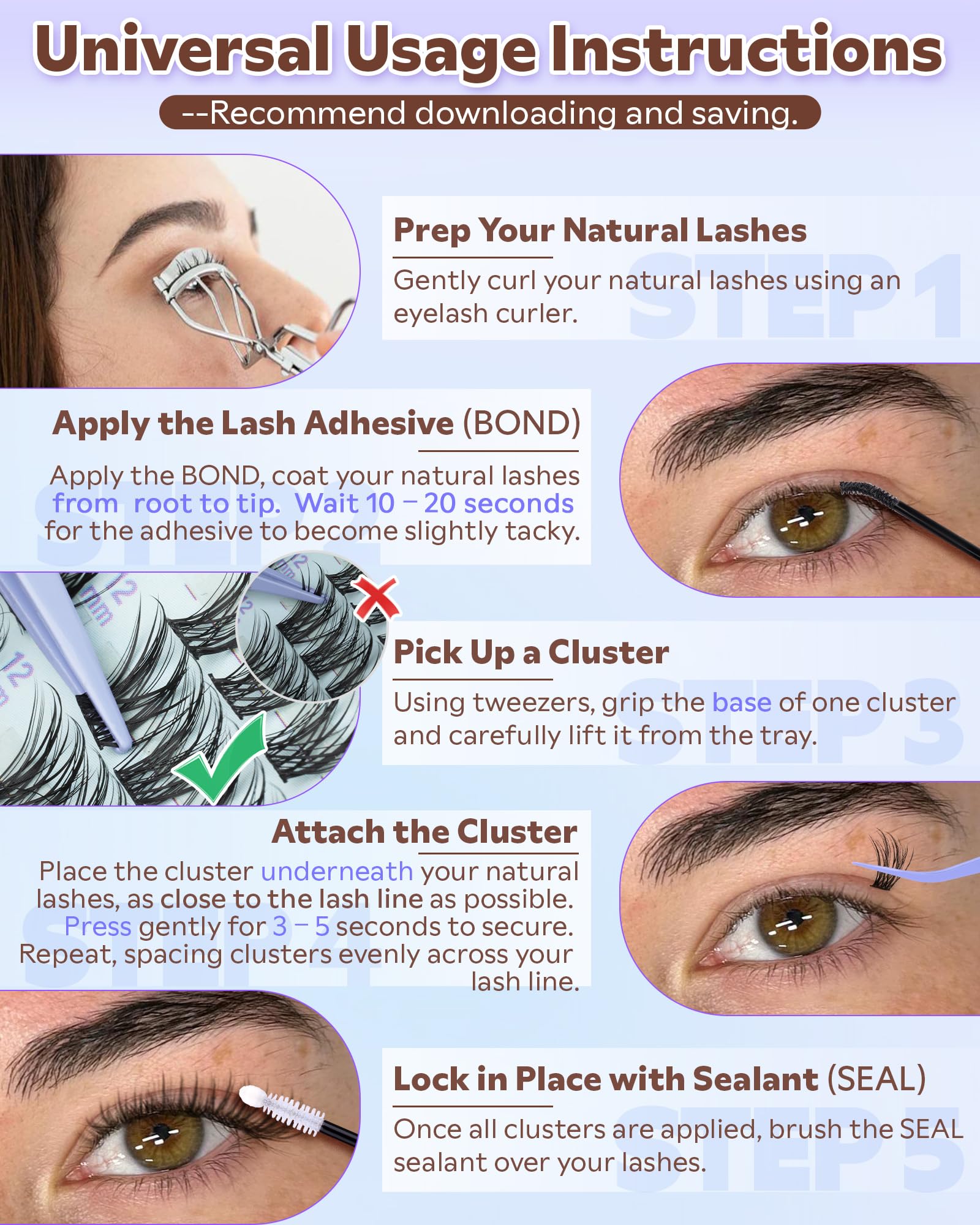Wispy Lash Clusters Kit Eyelash Clusters Natural Cluster Lashes Extension Kit Eyelash Extension10-16mm CC Curve For DIY 🍁 All In One Marketplace Canada