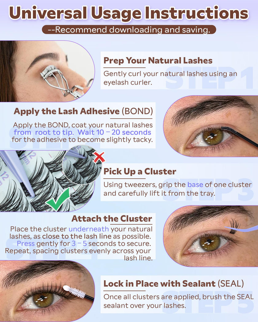 Wispy Lash Clusters Kit Eyelash Clusters Natural Cluster Lashes Extension Kit Eyelash Extension10-16mm CC Curve For DIY 🍁 All In One Marketplace Canada