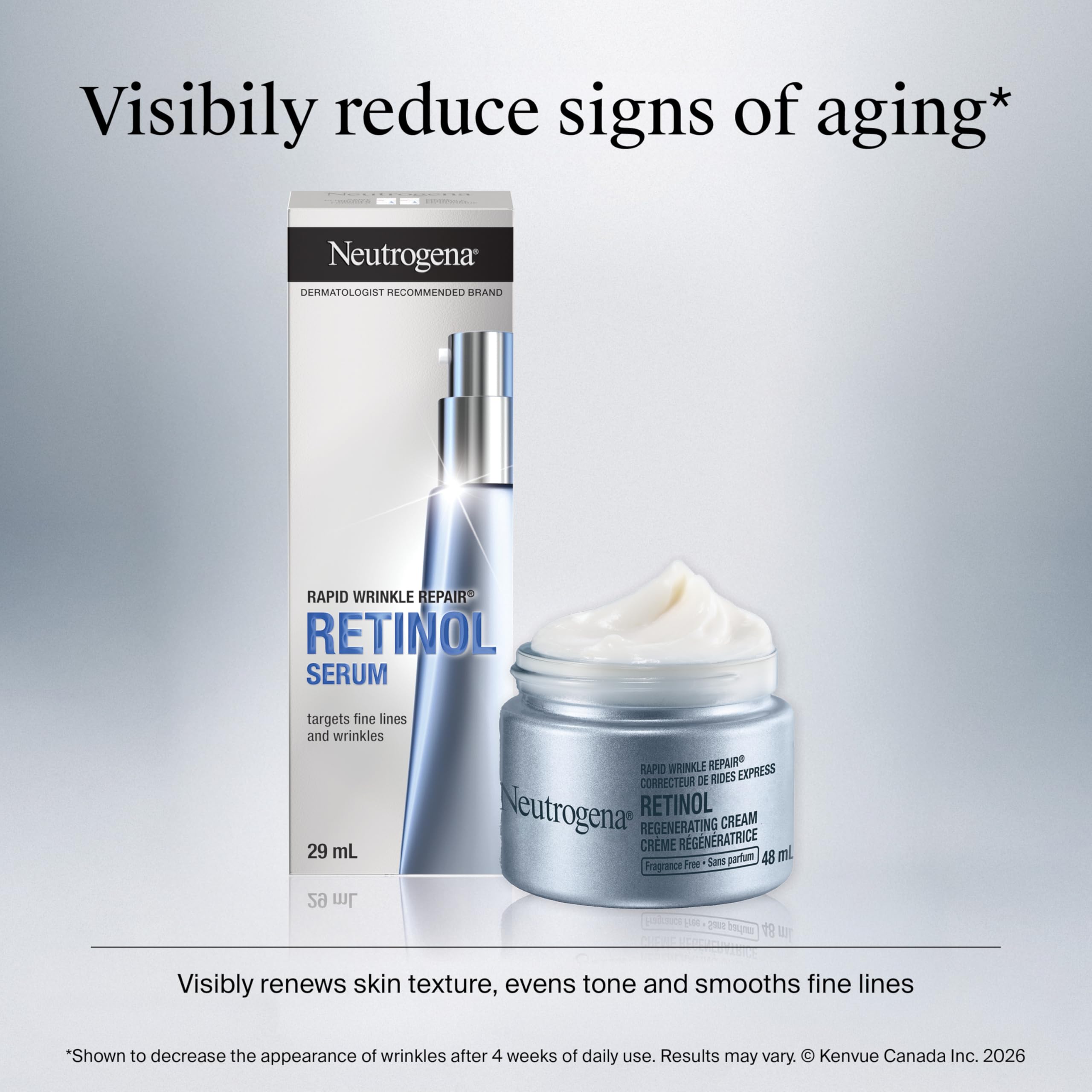 Neutrogena Retinol Face Moisturizer, Rapid Wrinkle Repair, Daily Anti-Aging Neck & Face Cream with Hyaluronic Acid, Retinol Cream, Fragrance Free, Fades Fine Lines, Wrinkles and Dark Spots, 48 mL 🍁 All In One Marketplace Canada