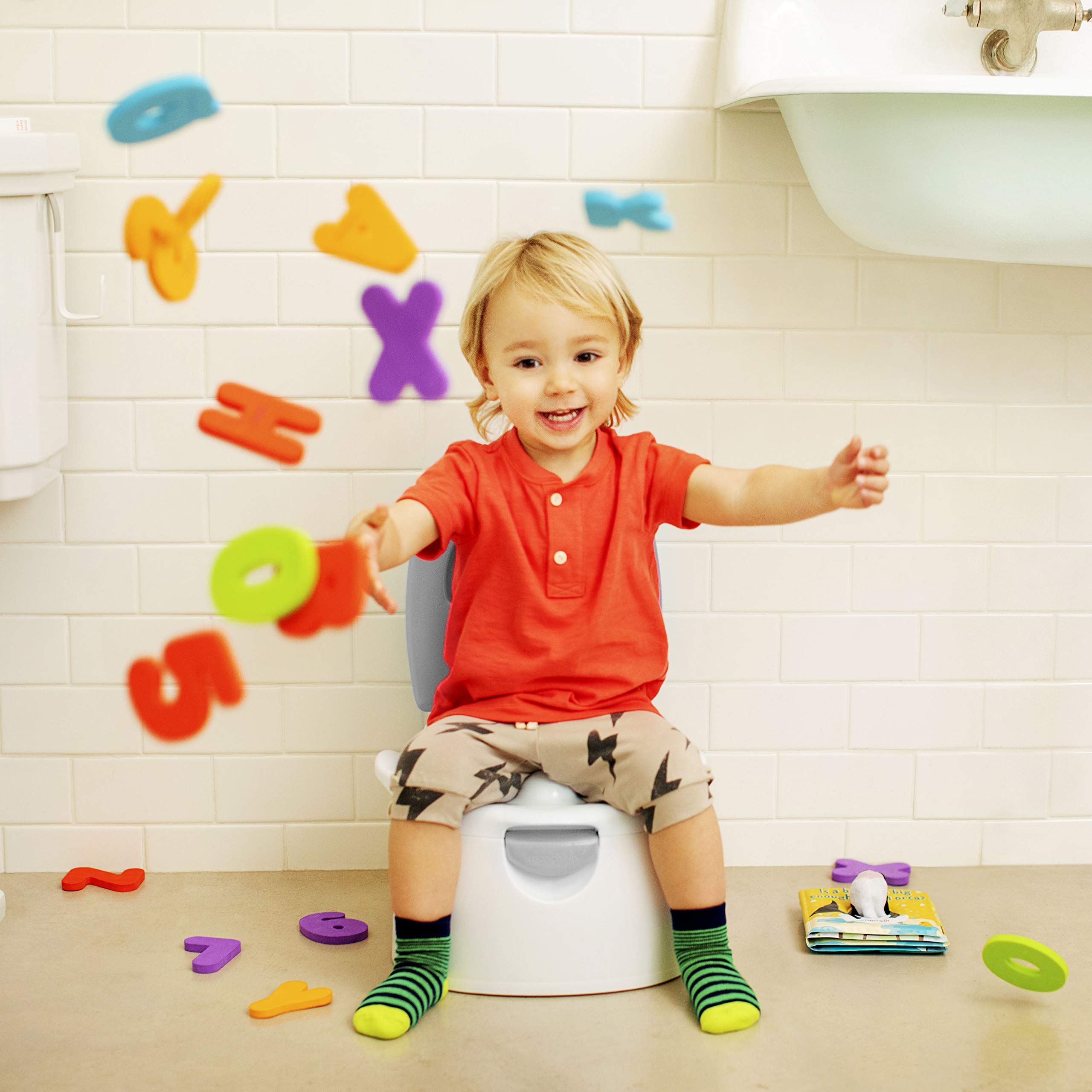 Munchkin Arm & Hammer Multi-Stage 3-in-1 Potty Seat, (Potty Chair, Trainer Ring and Step Stool), Grey 🍁 All In One Marketplace Canada