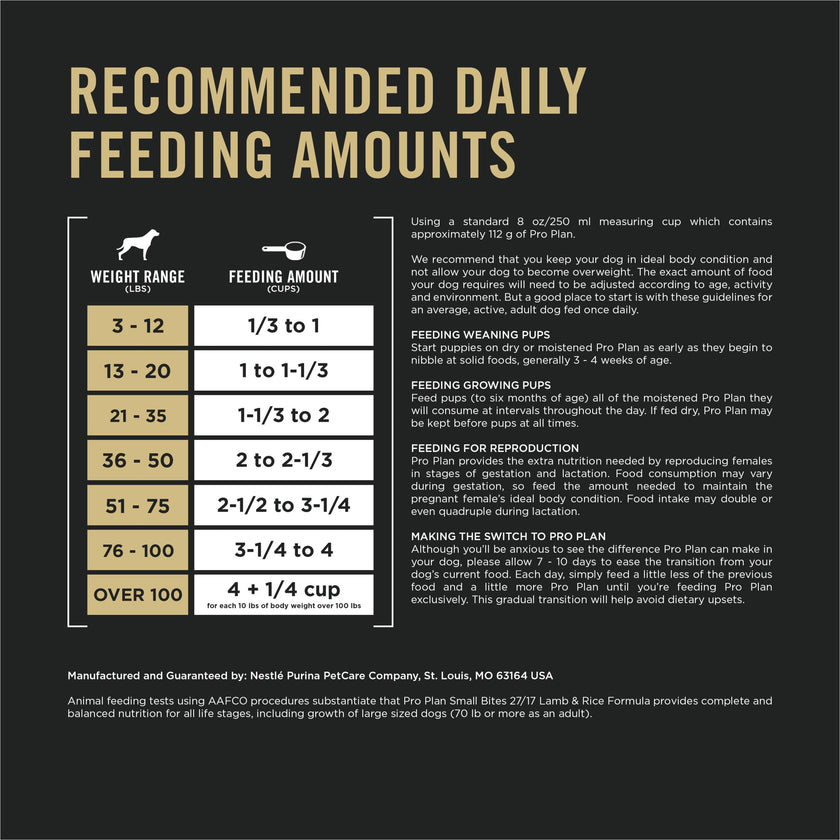 Purina Pro Plan Dry Dog Food, Sport Small Bites 27/17 Lamb & Rice - 17 kg Bag (1 Pack) 🍁 All In One Marketplace Canada