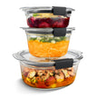Rubbermaid Brilliance Glass Round Leak-Proof 6-Piece Set Food Storage Containers with Lids, Meal Prep Containers 🍁 All In One Marketplace Canada