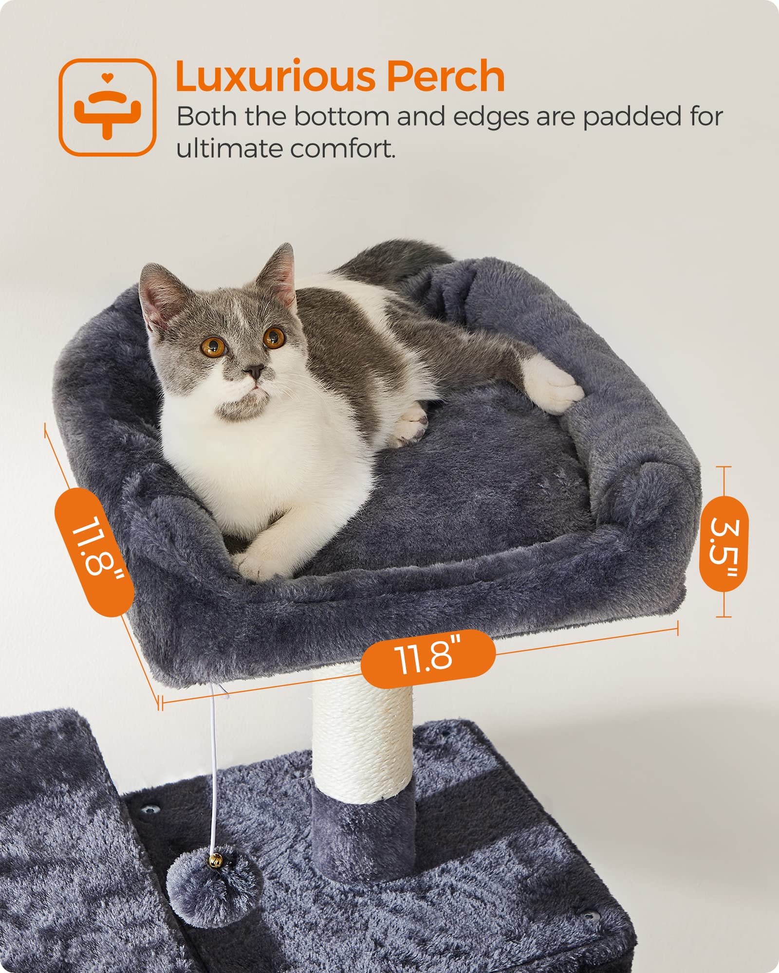 FEANDREA Cat Tree, Large Cat Tower, 64.6 Inches Cat Activity Center 🍁 All In One Marketplace Canada