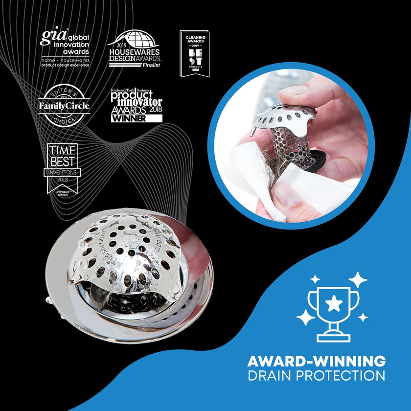 TubShroom Ultra Revolutionary Bath Tub Drain Protector Hair Catcher/Strainer/Snare Stainless Steel, 1-Pack, Silver 🍁 All In One Marketplace Canada