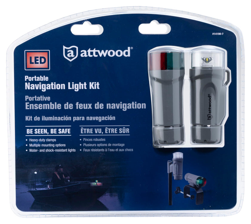 Attwood 14190-7 Water-Resistant Portable Clamp-On LED Light Kit with Marine Gray Finish 🍁 All In One Marketplace Canada