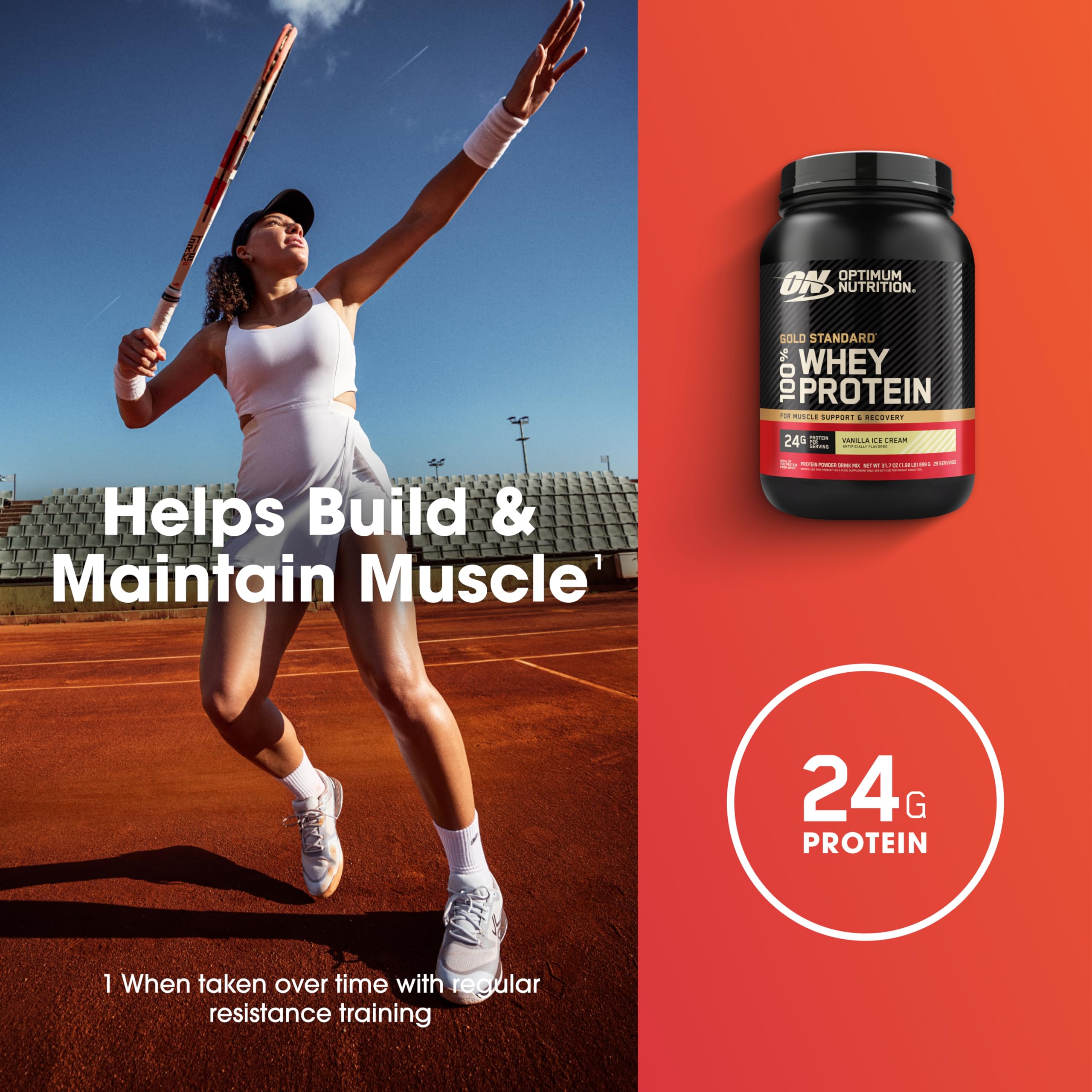 Optimum Nutrition Gold Standard 100% Whey Protein Powder, 907g - Vanilla Ice Cream - 29 servings (packaging may vary) 🍁 All In One Marketplace Canada