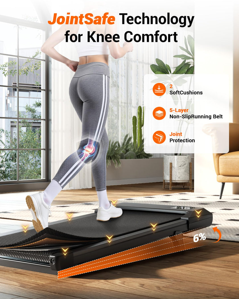 MJWW Walking Pad with 6% Incline, No-Assembly Under Desk Treadmill, 2.5 HP Quiet Motor, APP & Remote Control, LED Display, 300 lbs Capacity for Home/Office 🍁 All In One Marketplace Canada