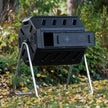 FCMP Outdoor IM4000 Dual Chamber Tumbling Composter Canadian-Made, 100% Recycled Resin - Outdoor Rotating Compost Tumbler Bin for Garden, Kitchen, and Yard Waste, Black (37 Gallon) 🍁 All In One Marketplace Canada