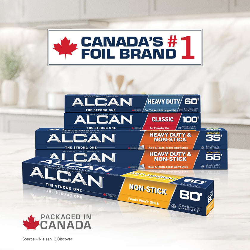 ALCAN Aluminum Foil Heavy Duty, 12 Inches x 60 Feet 2-count (Pack of 2) 🍁 All In One Marketplace Canada