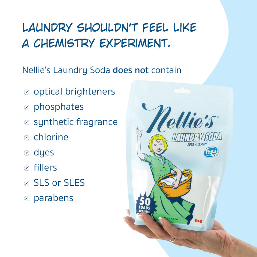 Nellie's Laundry Soda | Fragrance-Free Powder Laundry Detergent | 50 Loads 🍁 All In One Marketplace Canada