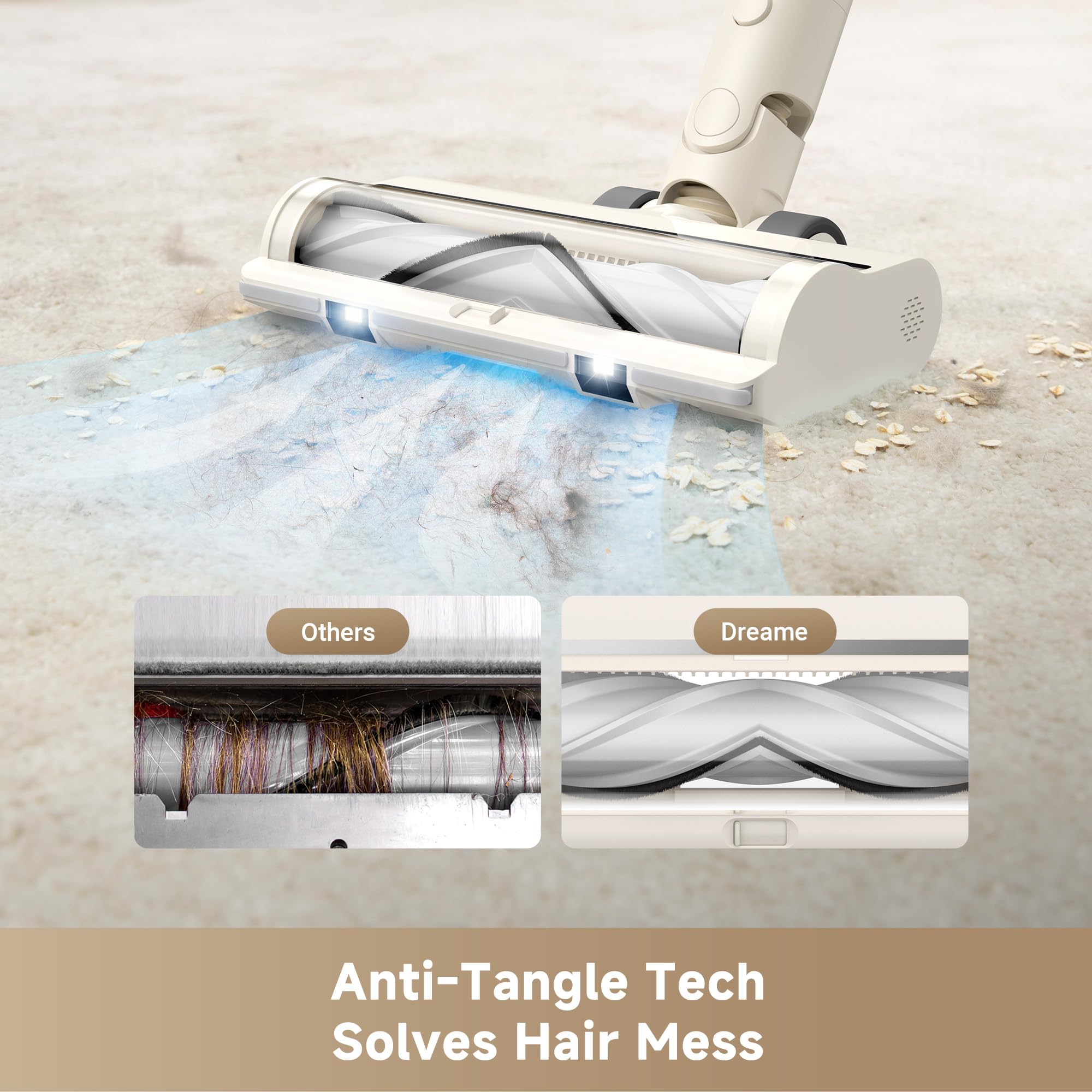 DREAME R10 Pure Cordless Vacuum Cleaner, Stick Vacuum Cleaner for Home, 120AW Powerful Suction, Anti-Tangle, LED Headlights, Up to 60 Mins Runtime, Lightweight for Carpet, Hard Floor, Pet Hair 🍁 All In One Marketplace Canada