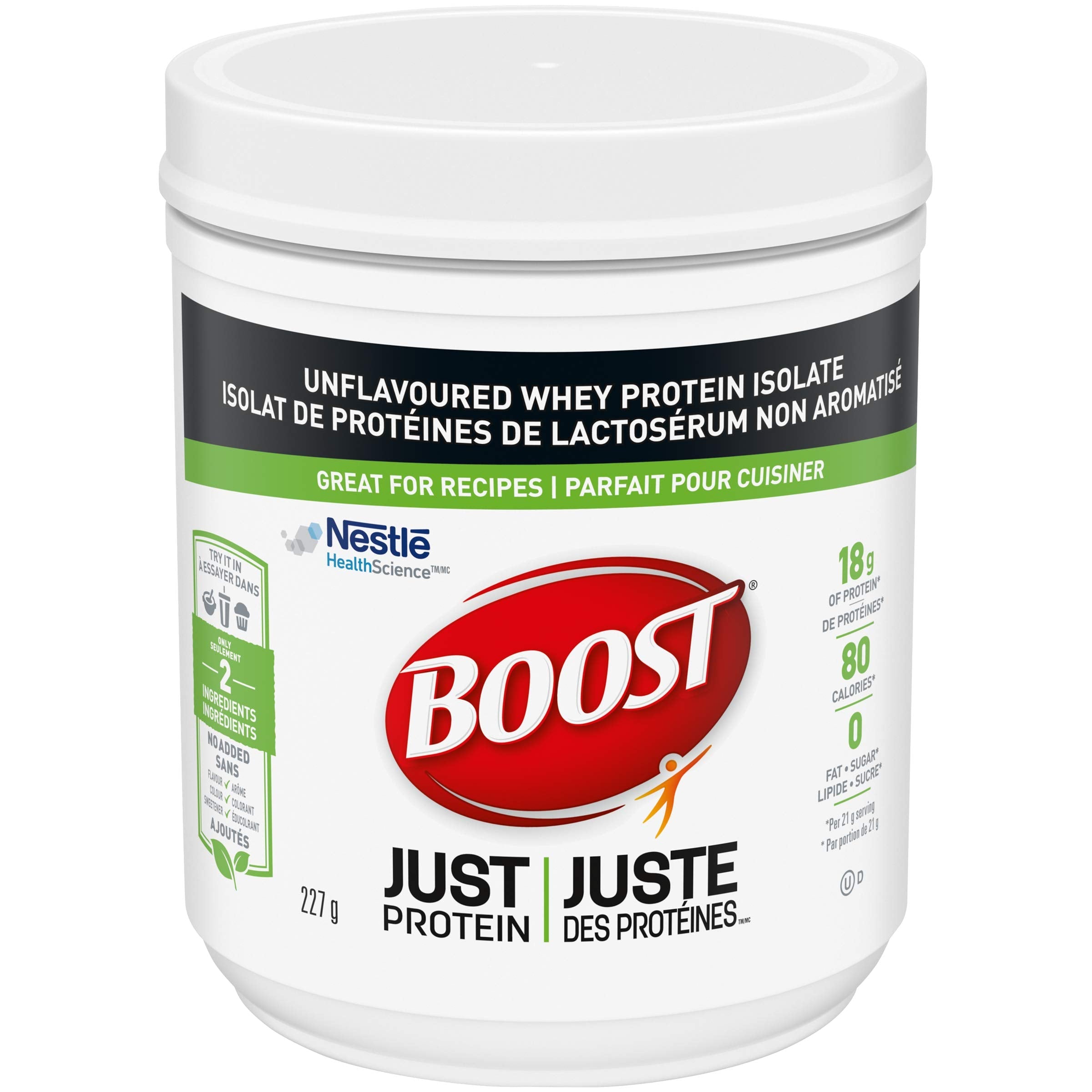 Boost JUST Protein Unflavoured Instant Whey Protein Isolate Powder, 227 Grams (Pack of 1) - Packaging May Vary 🍁 All In One Marketplace Canada